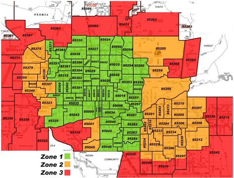 Phoenix Zip Code Map Zip Code Map Of Phoenix Arizona Usa