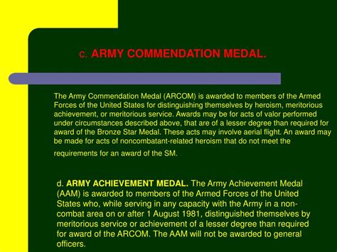 Ppt Army Regulation Ar 600 8 22 Military Awards 950225 Us Army