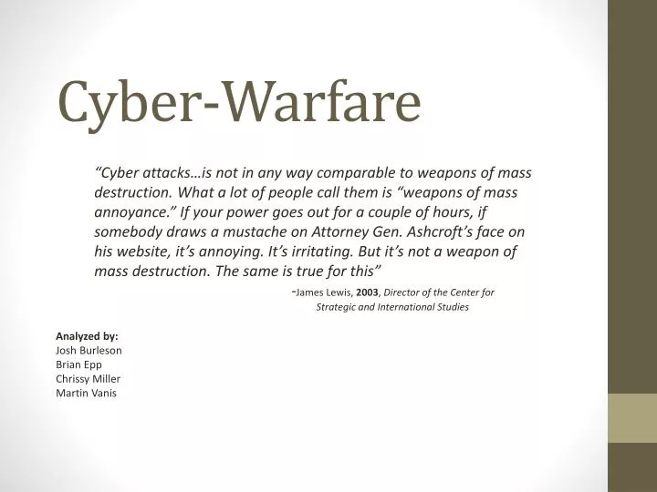 Ppt Cyber Warfare Powerpoint Presentation Free Download Id 2397889