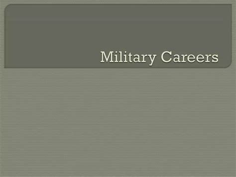 Ppt Military Careers Powerpoint Presentation Id 5481810