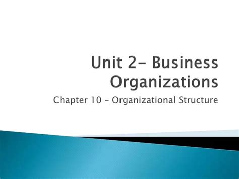 Ppt Unit 2 Business Organizations Powerpoint Presentation Free