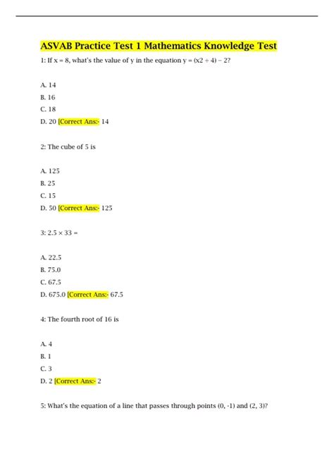 Practice The Asvab Math