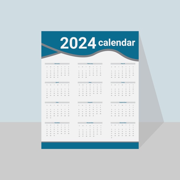 Premium Vector Calendar Design 2024