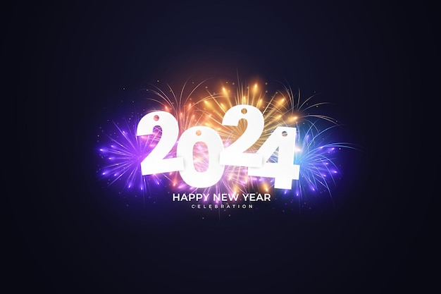 Premium Vector Happy New Year 2024 2024 New Year Celebration Concept