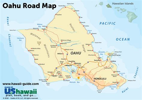 Printable Detailed Map Of Oahu