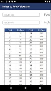 Printable Inches To Feet Conversion Chart Manminchurch Se