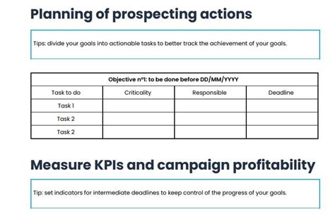 Prospecting Plan Template