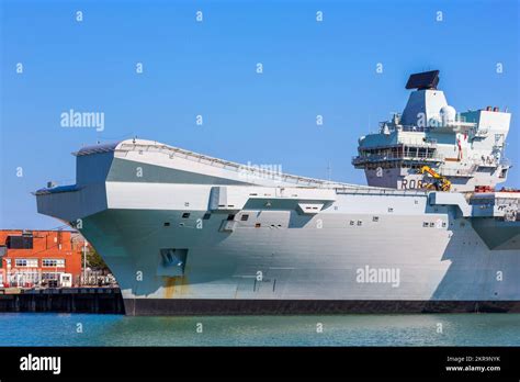 Queen Elizabeth Aircraft Carrier Royal Navy Base Portsmouth Hampshire England United Kingdom