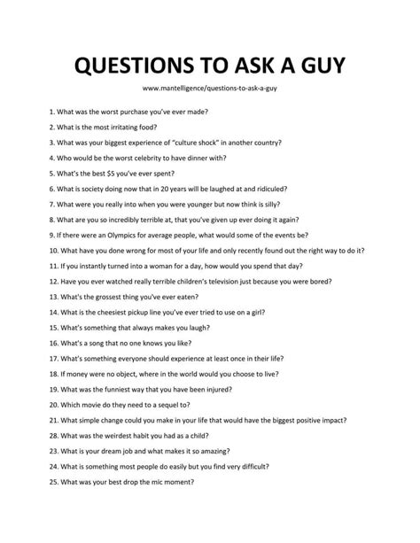 Questions To Ask Men