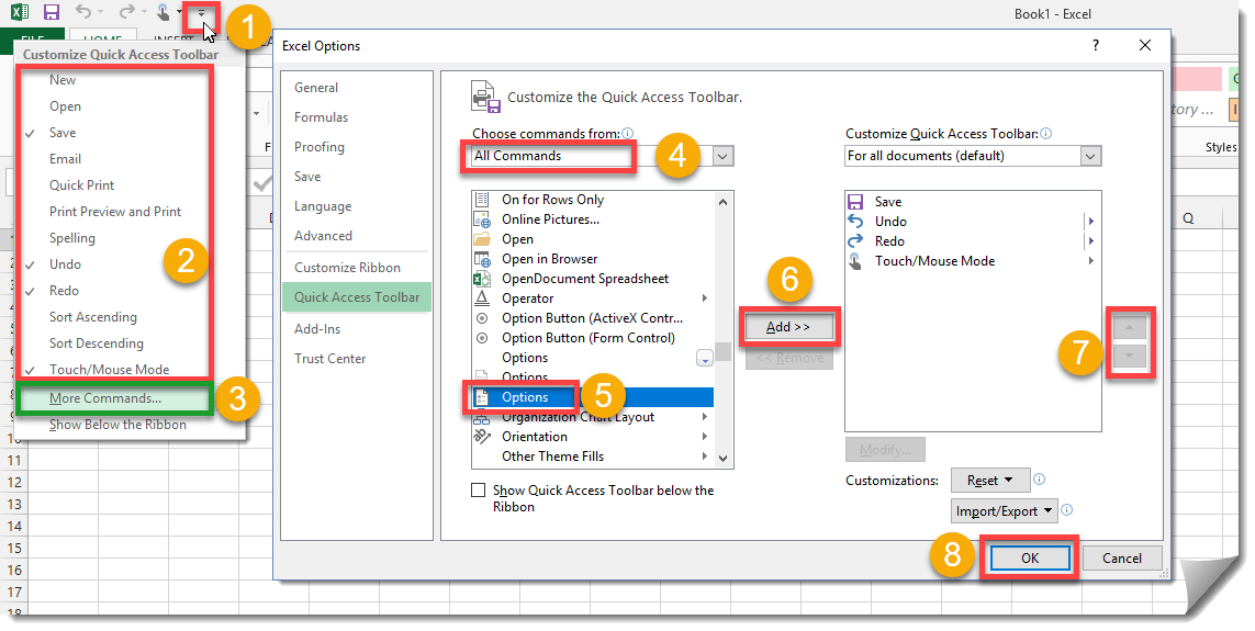 Quick Access Toolbar Excel