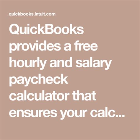 Quickbooks Payroll Calculator Employee Hourly Salary Paycheck