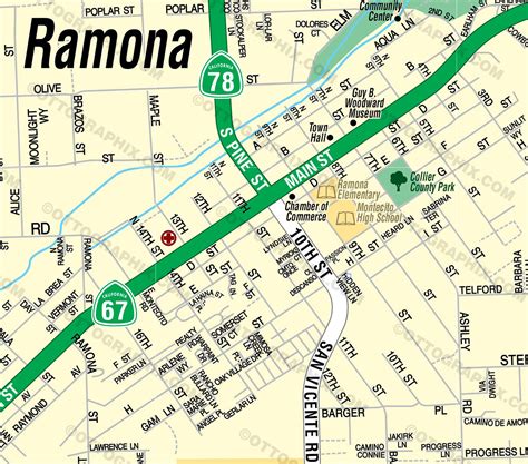 Ramona Map San Diego County Ca Otto Maps