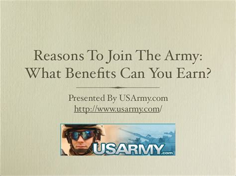 Reasons To Join The Army What Benefits Can You Earn