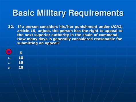 Requirements For The Military