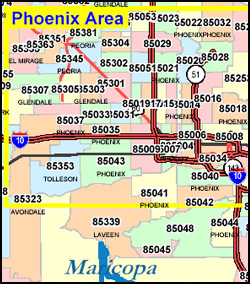 Road Map Of Arizona Map Of Zip Codes