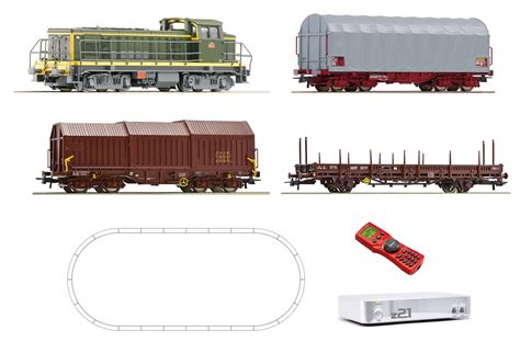 Roco 51267 French Digital Starter Set Z21 With Diesel Locomotive Bb63000 And Freight Train Of