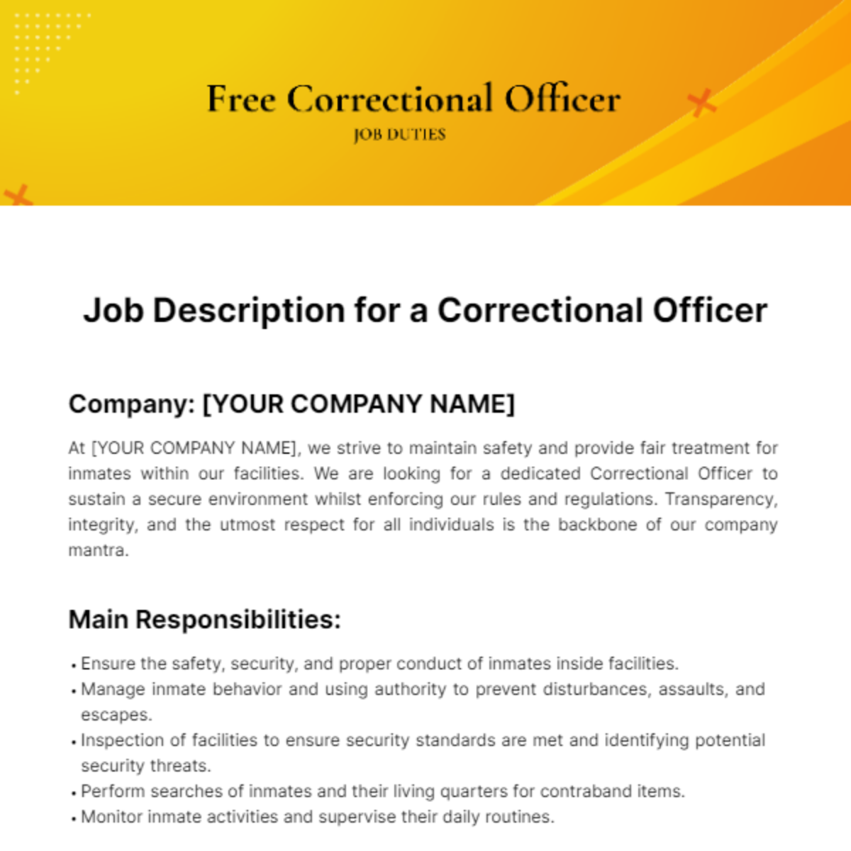 Role Of A Correctional Officer Job Description And Duties Job