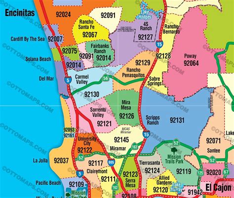 San Diego County Zip Codes Map Map Pasco County