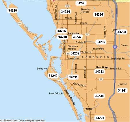 Sarasota Florida Zip Code Map