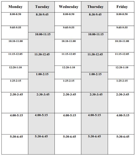 Schedule Planning Grid University Registrar