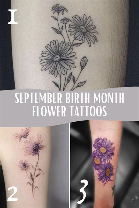 September Birth Bounced Flower Temporary Tattoo