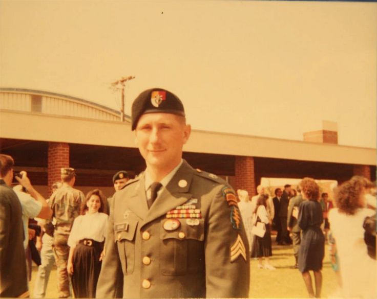 Sgt Eckard At His Special Forces Qualification Course Graduation May 1992 Captain Hat