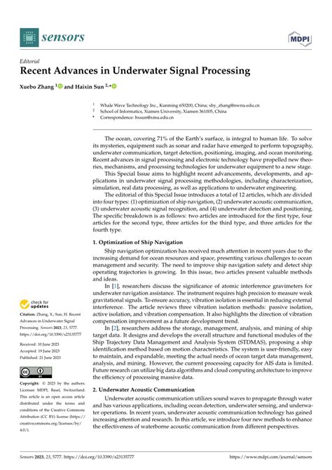 Signal Processing Advances Undersea Research