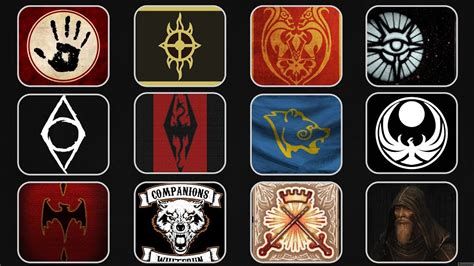 Skyrim Symbols Of Factions And Guilds Design The Elder Scrolls Elder