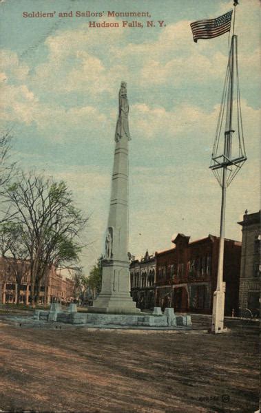 Soldiers And Sailors Monument Hudson Falls Ny Postcard