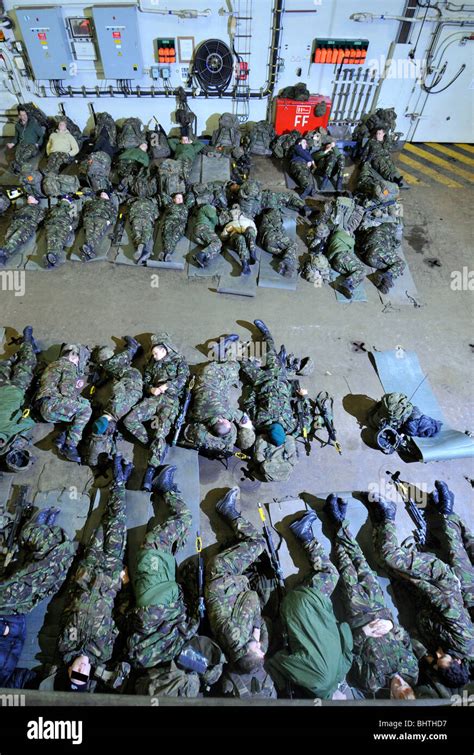 Soldiers Asleep In A Navy Ship During Transportation For Deployment Troops Sleeping Stock Photo