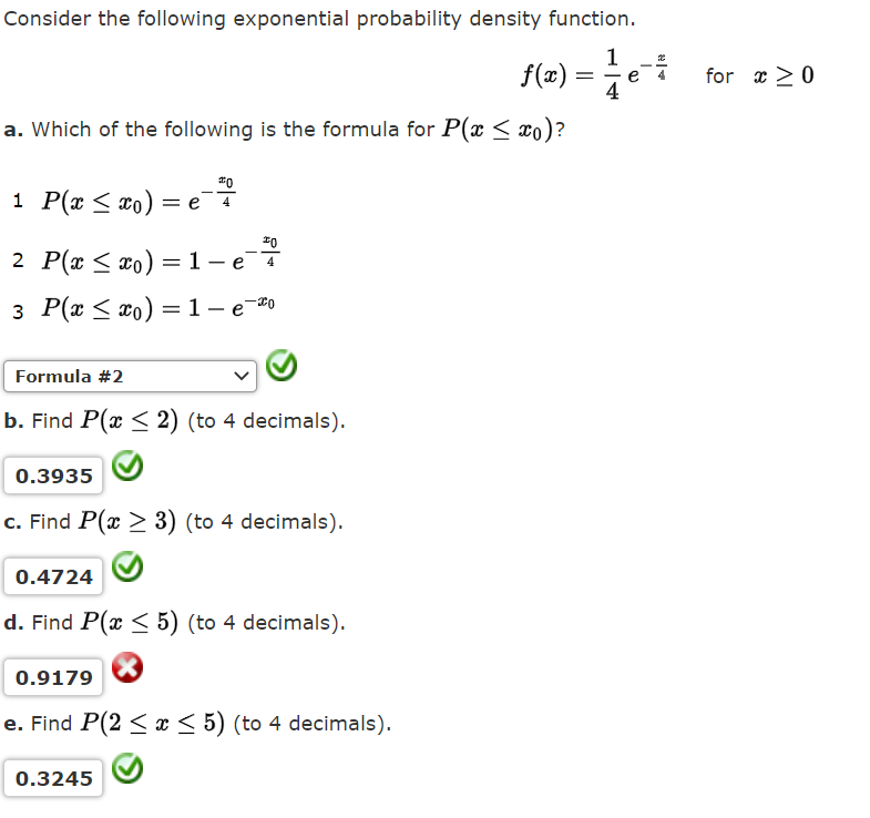 Solved Consider The Following Exponential Probability Density