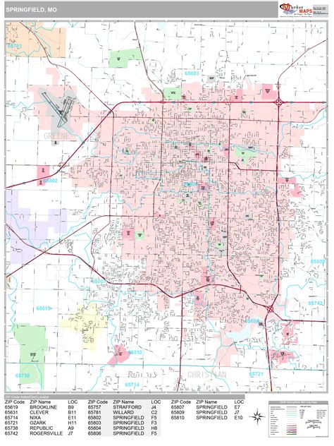 Springfield Missouri Zip Codes Map Printable Templates Free