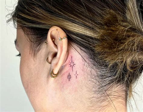 Star Tattoos For Men Behind Ear