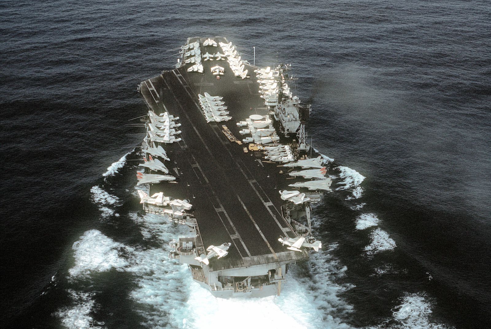 Stern View Of The Aircraft Carrier Uss John F Kennedy Cv 67 Underway