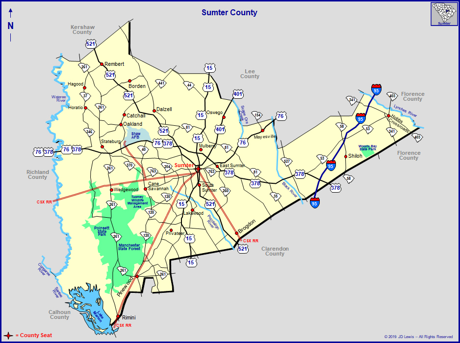 Sumter County Map South Carolina