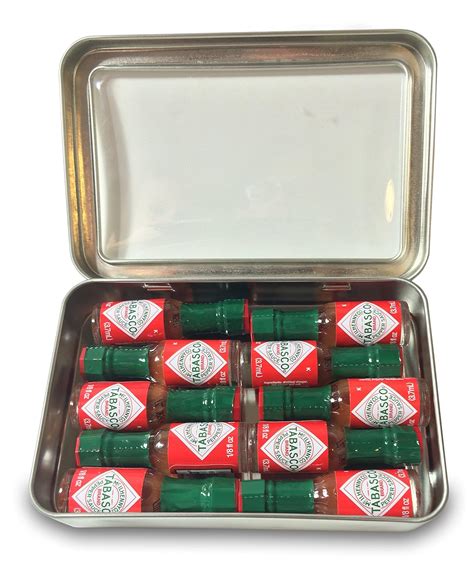 Tabasco Sauce Miniature Bottles In Metal Gift Tin Original Flavor