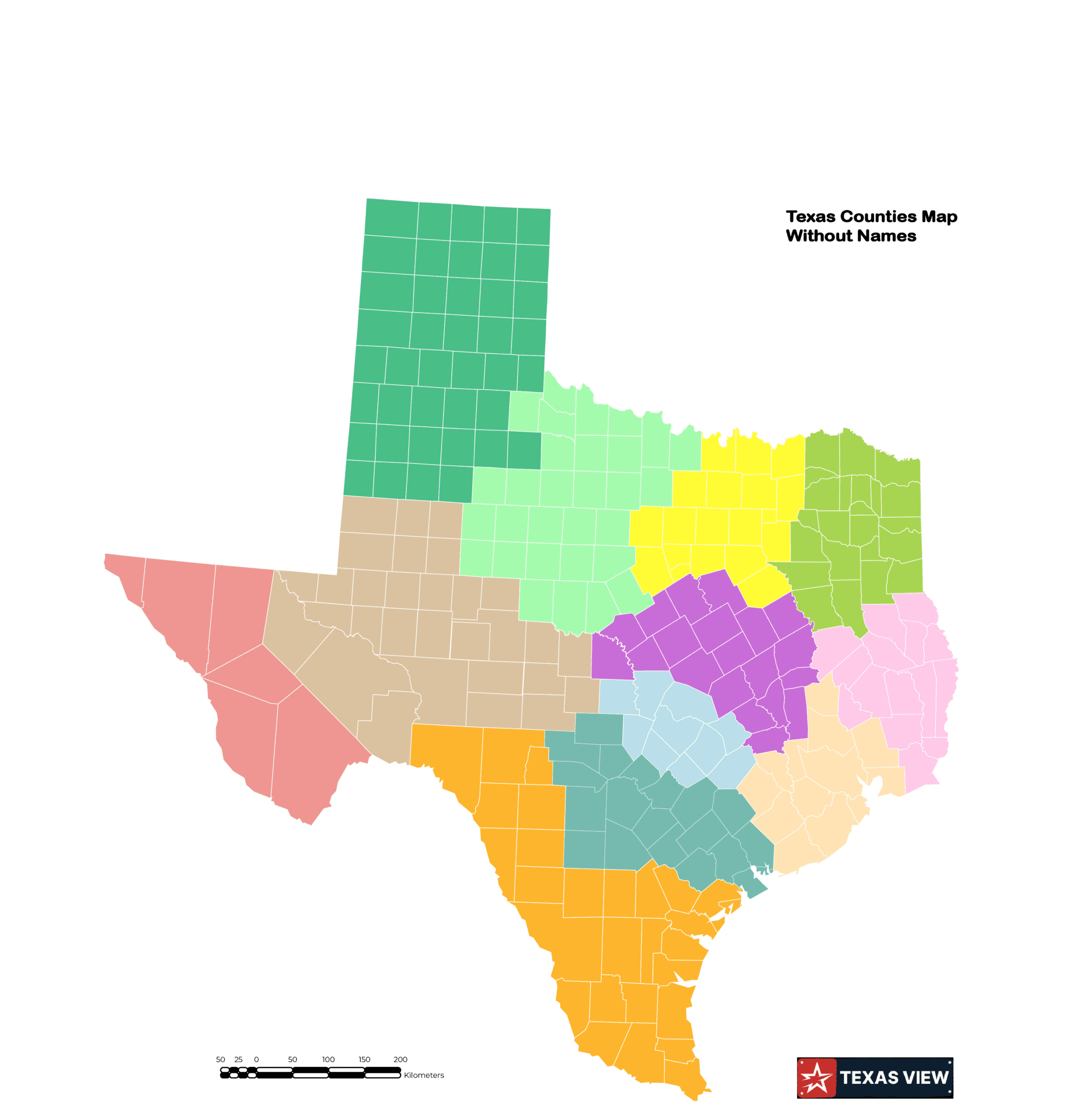 Texas Counties Map Texas View