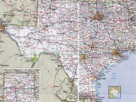 Texas State Map With Cities And Towns