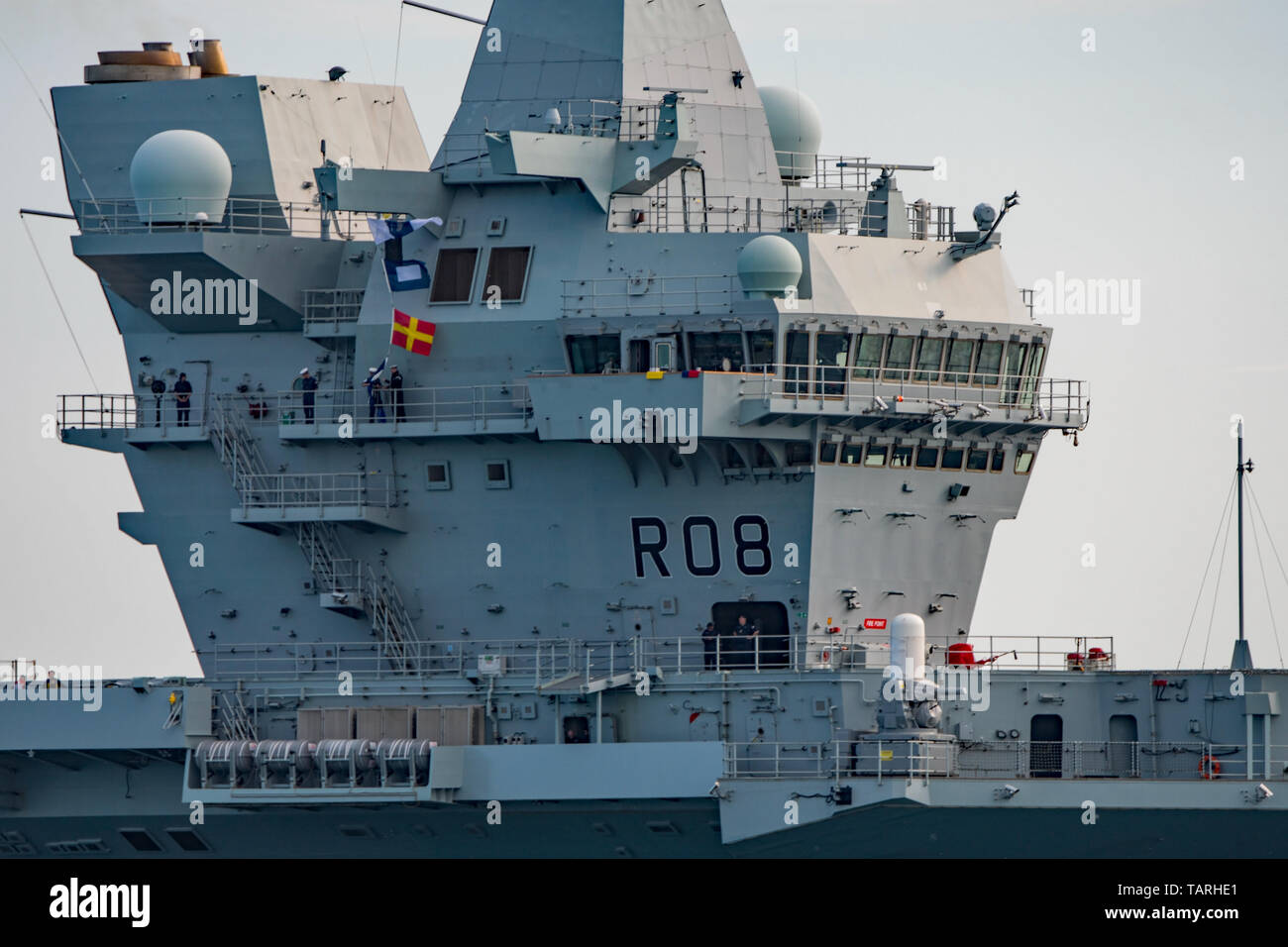 The British Royal Navy Aircraft Carrier Hms Queen Elizabeth Arrived