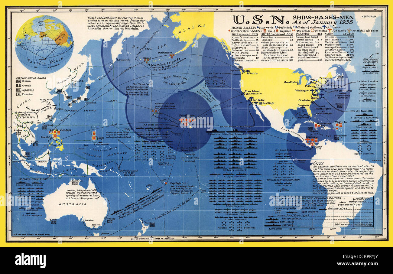 The United States Navy Ships Bases And Men As Of January 1938 5678X3605 X Post From R