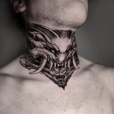 Throat Tattoo Designs Male