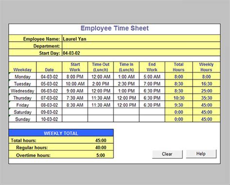 Timesheet Calculator