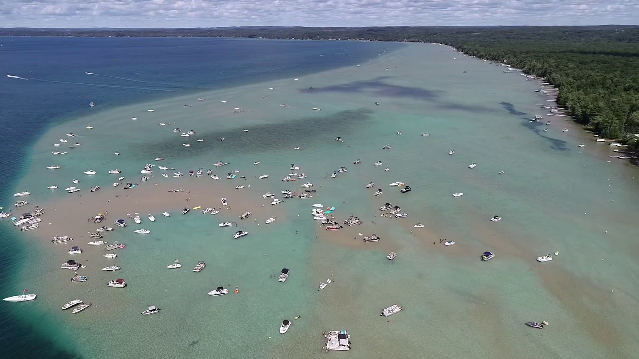 Torch Lake Sandbar Drone Video September 2022 The Best Lake In Michigan Youtube