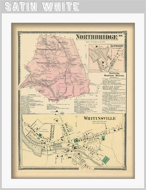 Town Of Northbridge Massachusetts 1870 Map