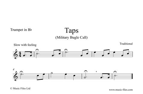 Traditional Taps A Military Bugle Call Sheet Music