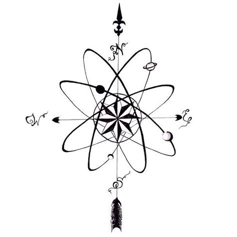 Travelling Atom Tattoo Design