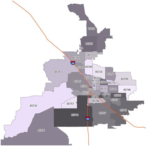 Tucson Zip Code Map