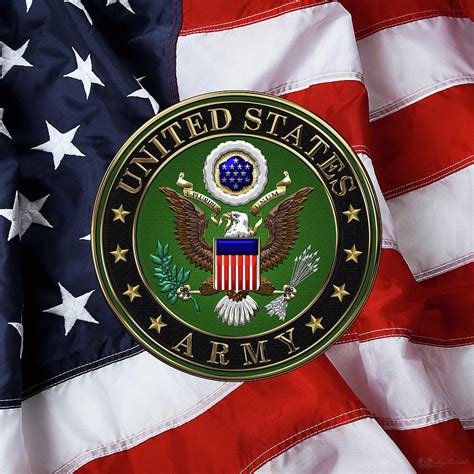 U S Army Logo Over American Flag Digital Art By Serge Averbukh