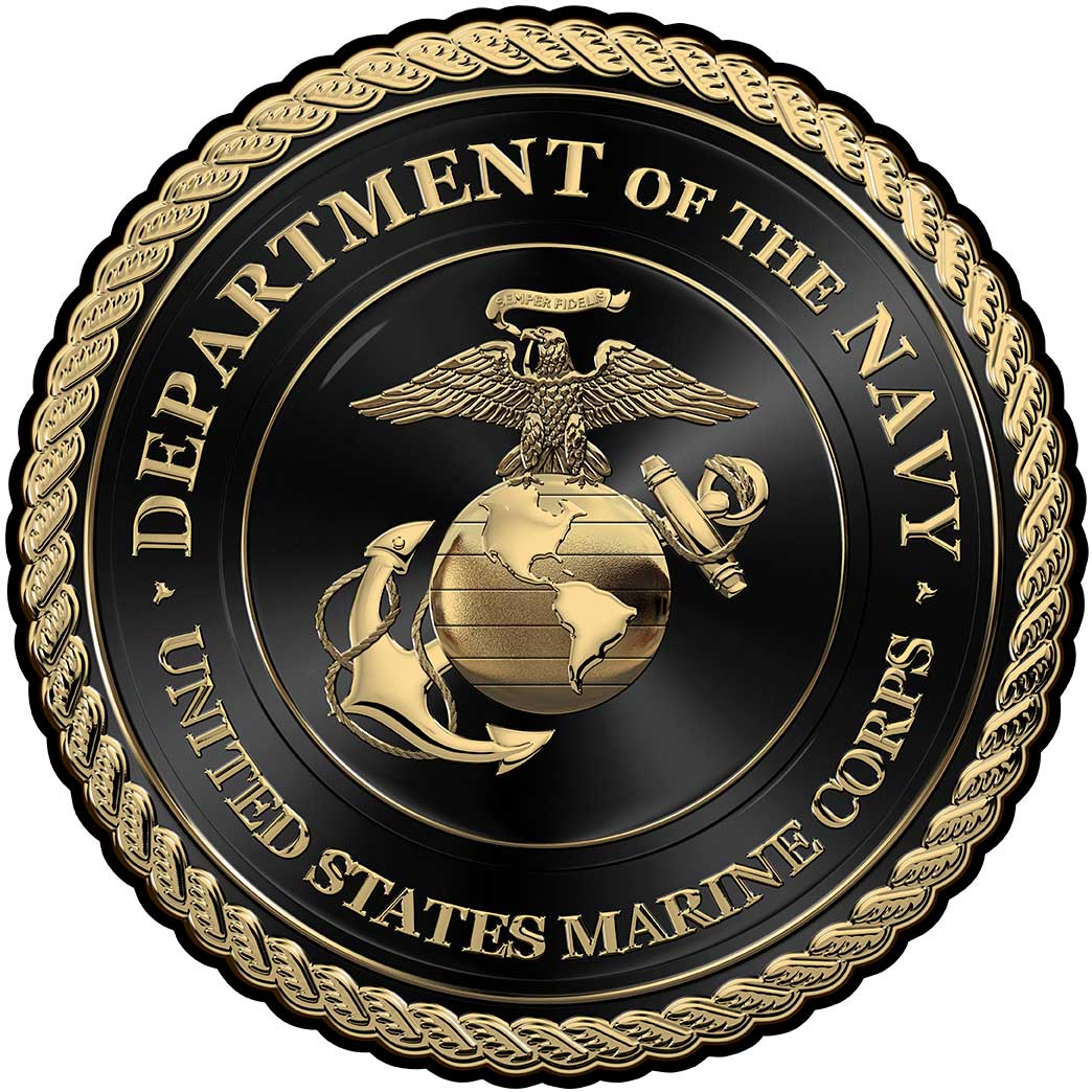 U S Marine Corps Seal Black Edition All Metal Sign 14 Round North