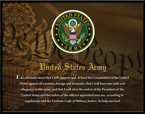 United States Army Oath Officially Licensed Framed Print 14 X 11